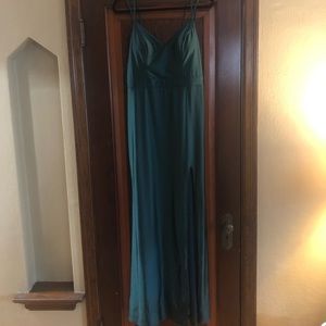 Hunter Green Floor Length Formal Gown